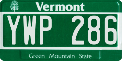 VT license plate YWP286