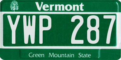 VT license plate YWP287