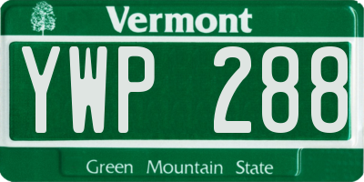 VT license plate YWP288