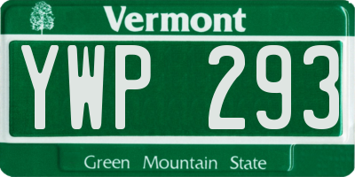 VT license plate YWP293