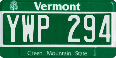 VT license plate YWP294
