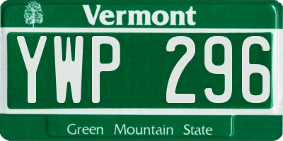 VT license plate YWP296
