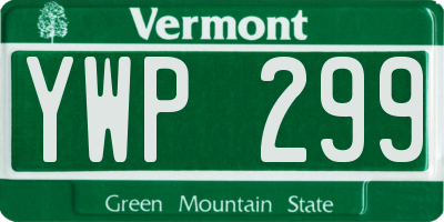 VT license plate YWP299