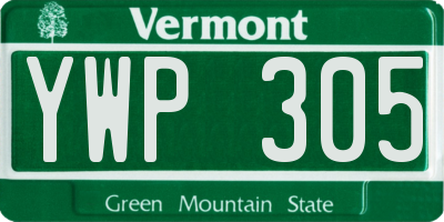 VT license plate YWP305