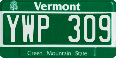 VT license plate YWP309