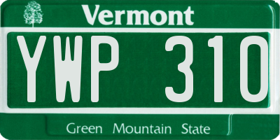 VT license plate YWP310