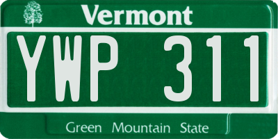 VT license plate YWP311