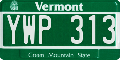 VT license plate YWP313