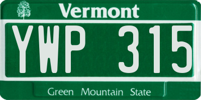 VT license plate YWP315