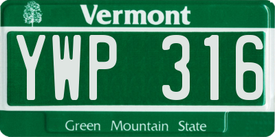 VT license plate YWP316