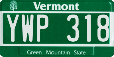 VT license plate YWP318