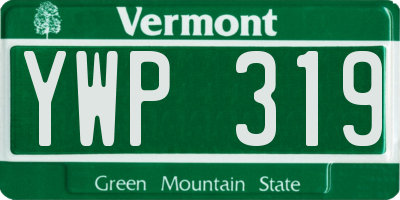 VT license plate YWP319