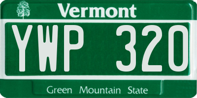 VT license plate YWP320