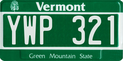 VT license plate YWP321