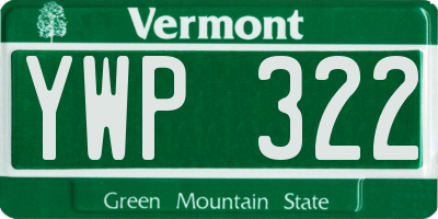 VT license plate YWP322