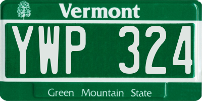 VT license plate YWP324