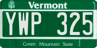 VT license plate YWP325