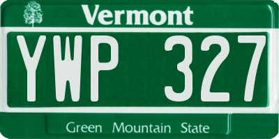 VT license plate YWP327