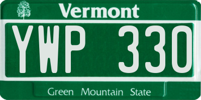 VT license plate YWP330