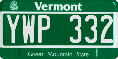 VT license plate YWP332