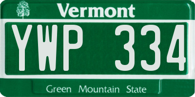 VT license plate YWP334