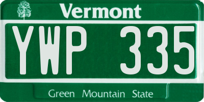 VT license plate YWP335