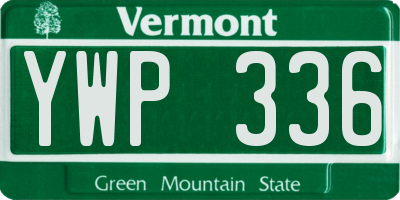 VT license plate YWP336