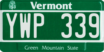 VT license plate YWP339