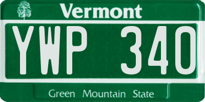 VT license plate YWP340