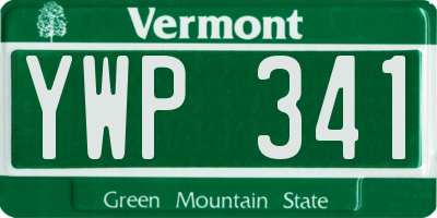 VT license plate YWP341