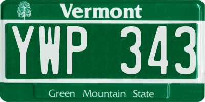 VT license plate YWP343