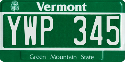 VT license plate YWP345