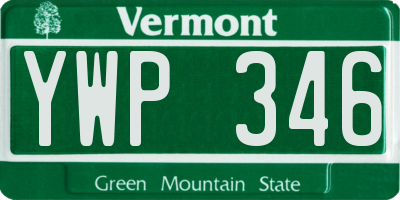 VT license plate YWP346