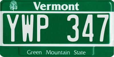 VT license plate YWP347