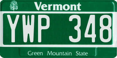 VT license plate YWP348