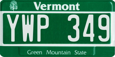 VT license plate YWP349