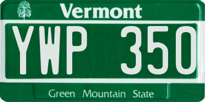 VT license plate YWP350