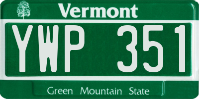 VT license plate YWP351