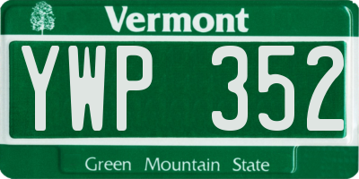 VT license plate YWP352