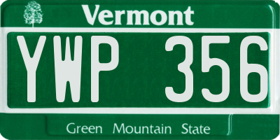 VT license plate YWP356
