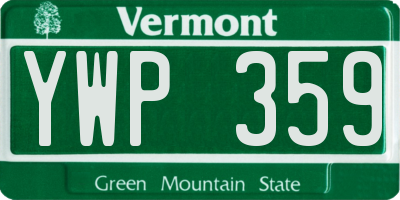 VT license plate YWP359