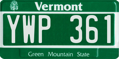 VT license plate YWP361