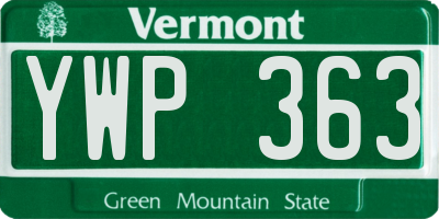 VT license plate YWP363