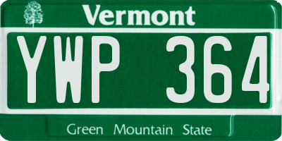 VT license plate YWP364