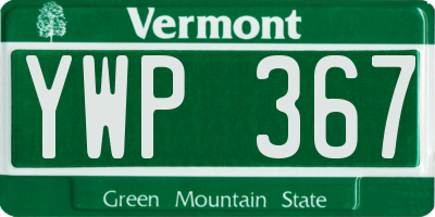 VT license plate YWP367