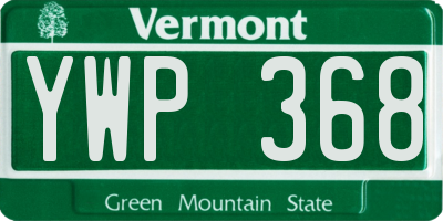 VT license plate YWP368