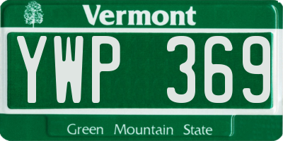 VT license plate YWP369