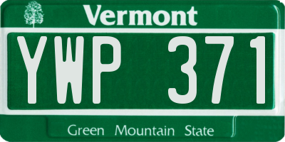 VT license plate YWP371