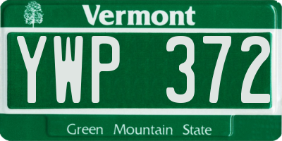 VT license plate YWP372