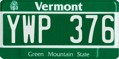 VT license plate YWP376